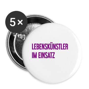 Artists of life in action - Buttons large 2.2''/56 mm (5-pack) - white - Front