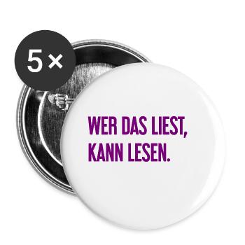 If you read this, you can read. - Buttons large 2.2''/56 mm (5-pack) - white - Front