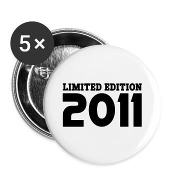 Jahrgang 2013 - Jahrgang 2013 Retro Geburtstag - Buttons groß 56 mm (5er Pack) - Weiß - Vorne