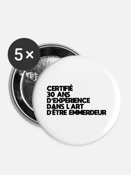 30 Jahre - Buttons groß 56 mm (5er Pack) - Weiß