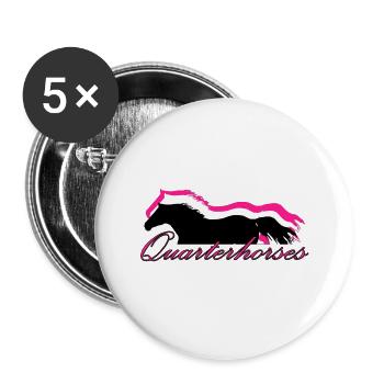 Quarterhorses - Buttons groß 56 mm (5er Pack) - Weiß - Vorne