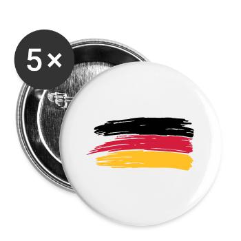PINSELSTRICH DEUTSCHLAND FAHNE GER - Buttons groß 56 mm (5er Pack) - Weiß - Vorne