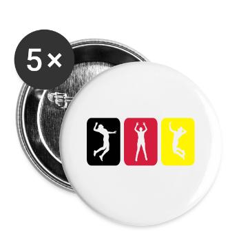 Volleyball Pictogram Germany - Buttons large 2.2''/56 mm (5-pack) - white - Front