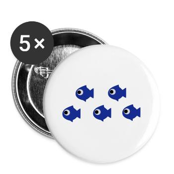fishes - Buttons large 2.2''/56 mm (5-pack) - white - Front