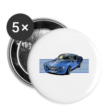 Sports car - Buttons large 2.2''/56 mm (5-pack) - white - Front