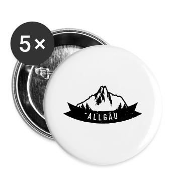Allgäu Design mit Höfats als Geschenkidee - Buttons groß 56 mm (5er Pack) - Weiß - Vorne