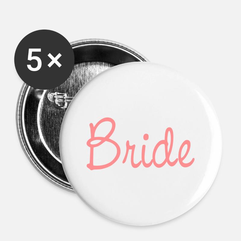 Bride, Bride - Buttons large 2.2''/56 mm (5-pack) - white