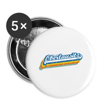 'Is so'n Oberlausitz Ding' Retro Design - Buttons groß 56 mm (5er Pack) - Weiß - Vorne