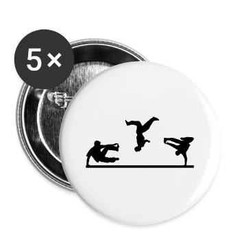 Freerunning, Free Running, Artistics - Buttons large 2.2''/56 mm (5-pack) - white - Front