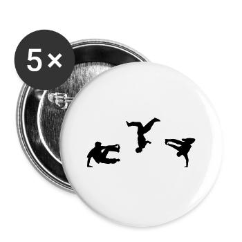 Freerunning, Free Running, Artistics - Buttons groß 56 mm (5er Pack) - Weiß - Vorne