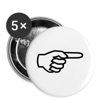 Hand, Finger - rechts - Buttons groß 56 mm (5er Pack) - Weiß - Vorne