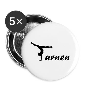 Turnen, Turnerin - Buttons groß 56 mm (5er Pack) - Weiß - Vorne