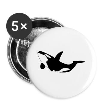 Orca - Buttons groß 56 mm (5er Pack) - Weiß - Vorne