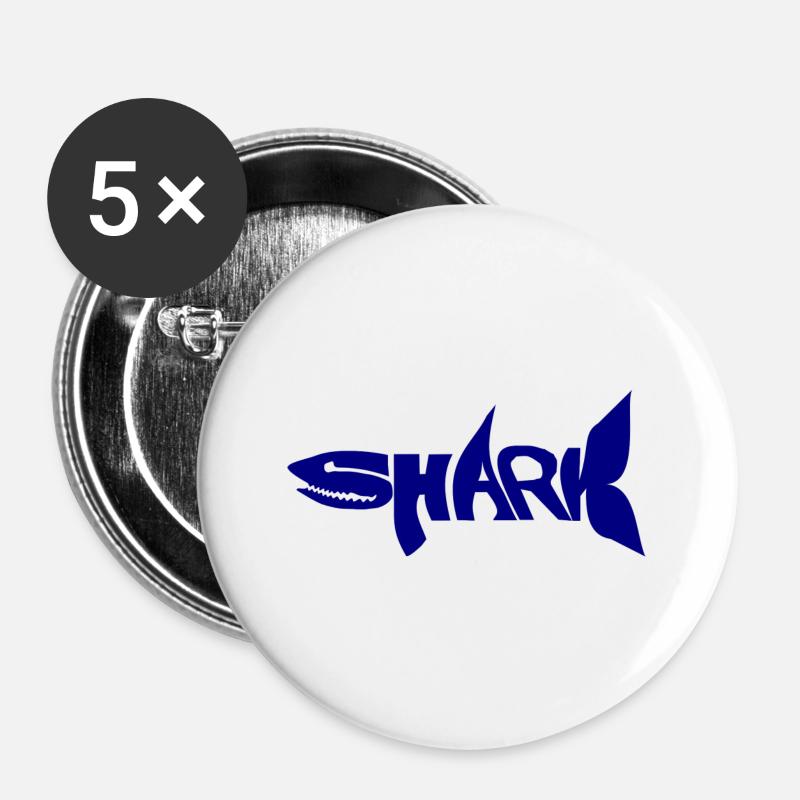 Shark - Buttons large 2.2''/56 mm (5-pack) - white