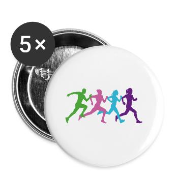 Groupe de course coloré-coloré - Lot de 5 grands badges (56 mm) - blanc - Devant