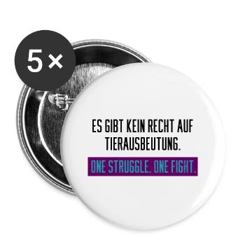 tierschutz - Buttons groß 56 mm (5er Pack) - Weiß - Vorne