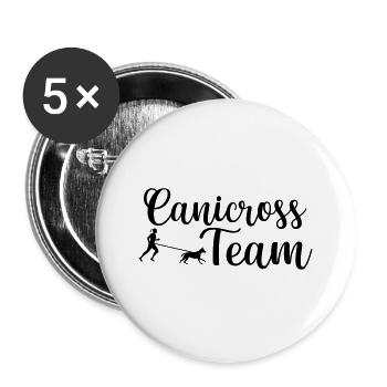 Canicross team dog sport - Buttons large 2.2''/56 mm (5-pack) - white - Front