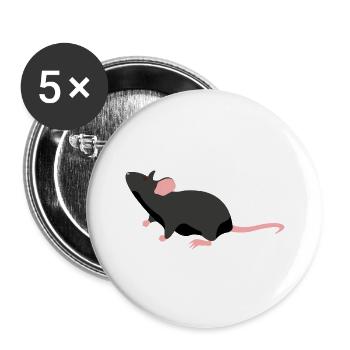 Rat animal gift saying - Buttons large 2.2''/56 mm (5-pack) - white - Front