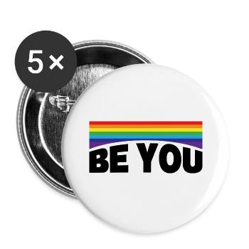 Be you LGBT Saying Gift Pride Rights - Buttons large 2.2''/56 mm (5-pack) - white - Front