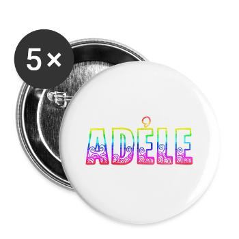 adéle rs regenbogen - Buttons groß 56 mm (5er Pack) - Weiß - Vorne