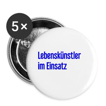 Lebenskünstler im Einsatz - Buttons groß 56 mm (5er Pack) - Weiß - Vorne