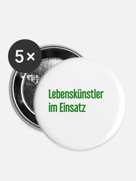 Lebenskünstler im Einsatz - Buttons groß 56 mm (5er Pack) - Weiß