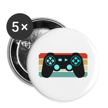 Vintage Retro Gaming Controller - Buttons large 2.2''/56 mm (5-pack) - white - Front
