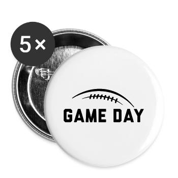 GAME DAY, AMERICAN FOOTBALL - Buttons groß 56 mm (5er Pack) - Weiß - Vorne