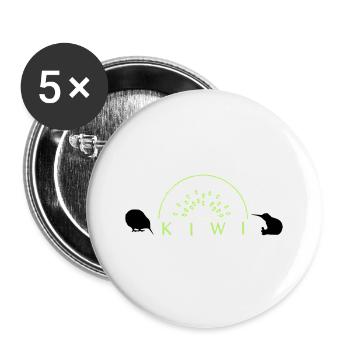 kiwi - Lot de 5 grands badges (56 mm) - blanc - Devant