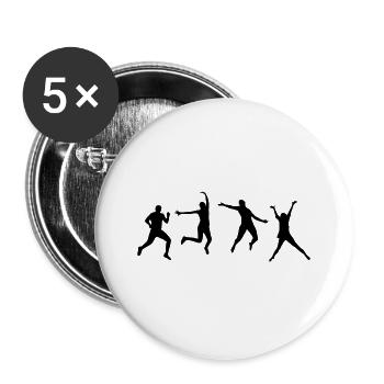 Happy People - Buttons groß 56 mm (5er Pack) - Weiß - Vorne