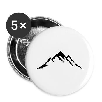 Montagne - Lot de 5 grands badges (56 mm) - blanc - Devant