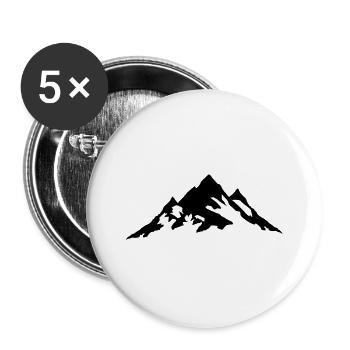 Mountain, Mountains - Buttons large 2.2''/56 mm (5-pack) - white - Front