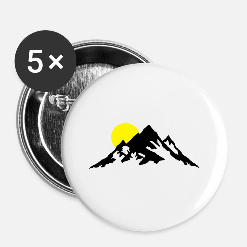 Mountain and Sunrise, Mountains - Buttons large 2.2''/56 mm (5-pack) - white