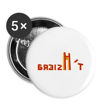 Text Breizh'T klar - Buttons groß 56 mm (5er Pack) - Weiß - Vorne