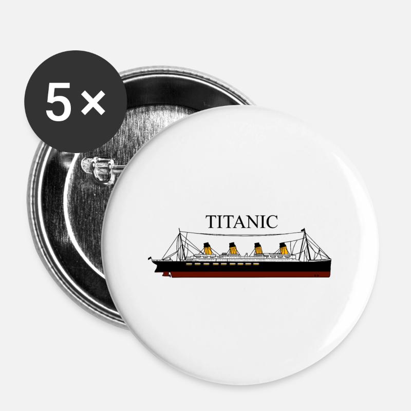 Titanic in color - Buttons large 2.2''/56 mm (5-pack) - white