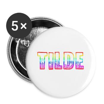 tilde rs arc-en-ciel - Lot de 5 grands badges (56 mm) - blanc - Devant