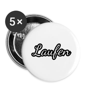 Laufen - Textdesign mit Stadtnamen - Buttons groß 56 mm (5er Pack) - Weiß - Vorne