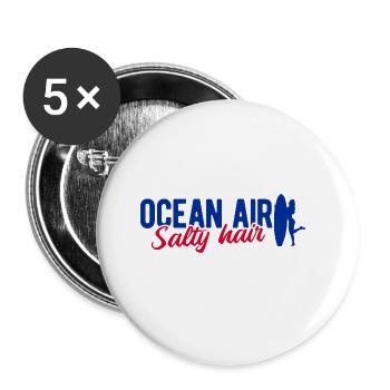 Surfen Wellenreiten Für Surfing - Buttons groß 56 mm (5er Pack) - Weiß - Vorne