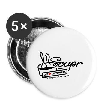 Soupr Soupbowl - Buttons large 2.2''/56 mm (5-pack) - white - Front