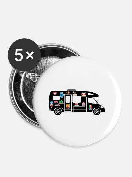 Profil mit Stickern - Buttons groß 56 mm (5er Pack) - Weiß