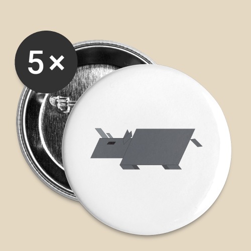 Rhino - Lot de 5 grands badges (56 mm)