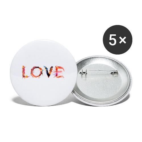 Love - Lot de 5 grands badges (56 mm)