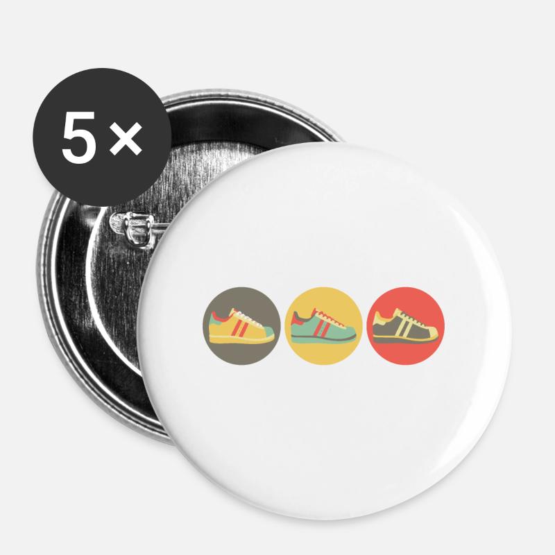 Sneakers retro - Buttons large 2.2''/56 mm (5-pack) - white