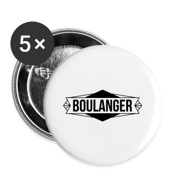 Boulanger - Lot de 5 grands badges (56 mm) - blanc - Devant