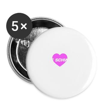 Beste Schwester Herz Liebe - Buttons groß 56 mm (5er Pack) - Weiß - Vorne