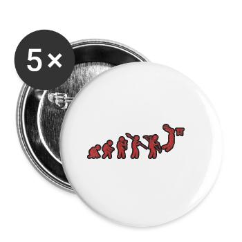 Evolution Basket-ball Rouge Grunge - Lot de 5 grands badges (56 mm) - blanc - Devant