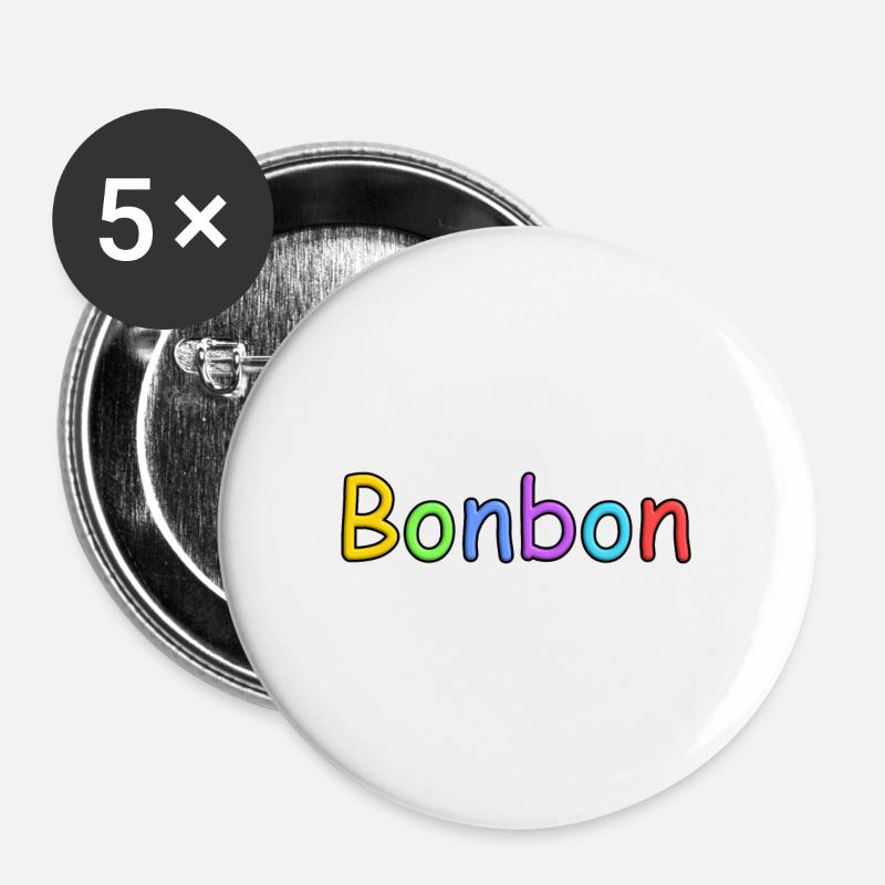 Candy lettering in colorful - Buttons large 2.2''/56 mm (5-pack) - white