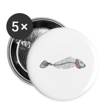 fish - Buttons large 2.2''/56 mm (5-pack) - white - Front