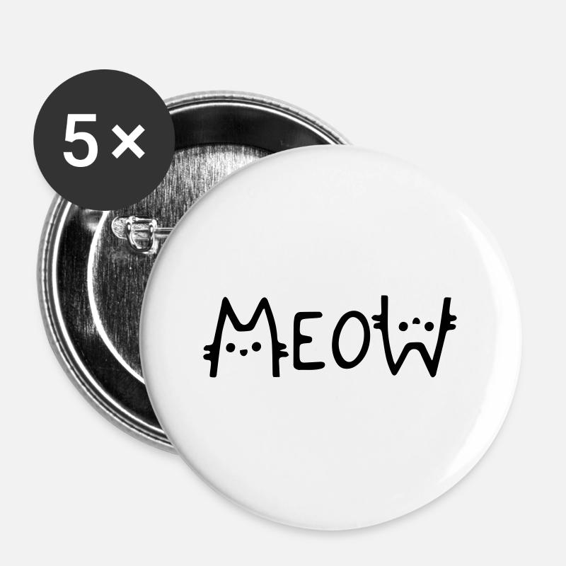 Meow - Buttons large 2.2''/56 mm (5-pack) - white