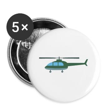 Helicopter - Buttons large 2.2''/56 mm (5-pack) - white - Front